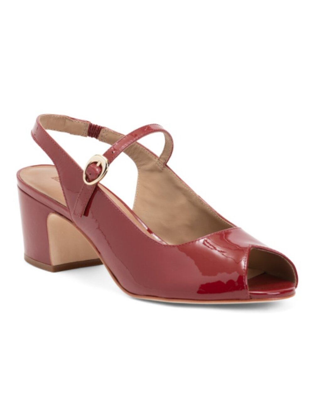 BERNARDO Made In Brazil Patent Leather Balien Slingback Mary Jane Heels